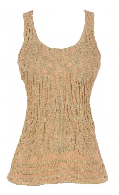 Web of Gold Lace Top